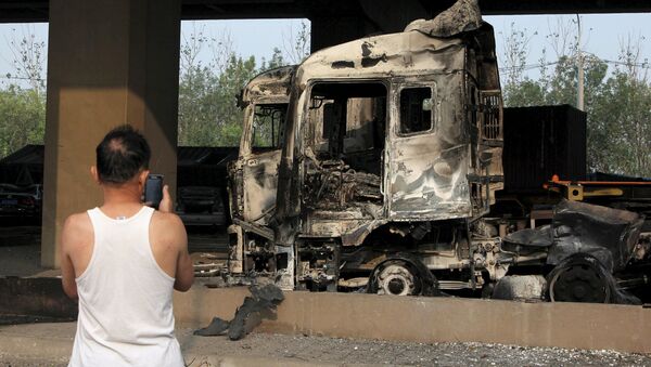 媒體：在天津的事故現場又發生數起爆炸 - 俄羅斯衛星通訊社