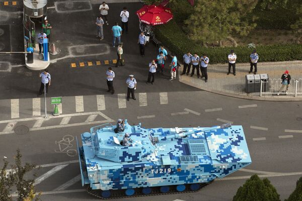 阅兵演练结束后的中国军车 - 俄罗斯卫星通讯社