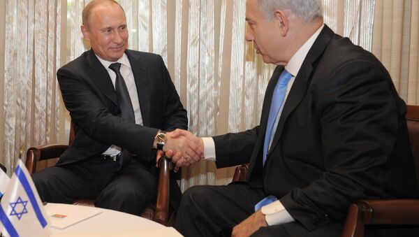 俄罗斯总统弗拉基米尔·普京和以色列总理本雅明·内塔尼亚胡 - 俄罗斯卫星通讯社