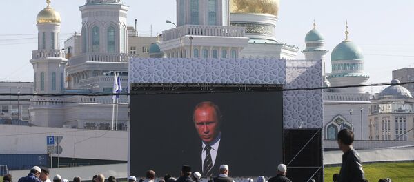 普京抵達修復後開放的莫斯科大清真寺 普京抵達修復後開放的莫斯科大清真寺 - 俄羅斯衛星通訊社