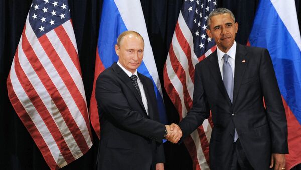 普京与奥巴马在二十国集团峰会上握手 - 俄罗斯卫星通讯社