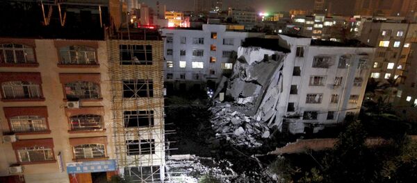 中国南部广西壮族自治区柳城县发生爆炸的居民楼 - 俄罗斯卫星通讯社