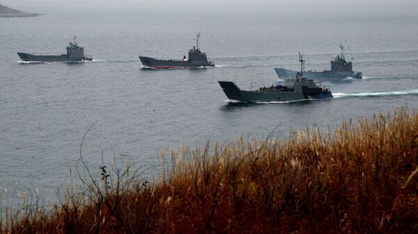 俄太平洋舰队举行海军陆战队登陆演习 - 俄罗斯卫星通讯社