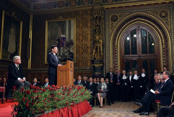 中國國家主席習近平在威斯敏斯特宮發表演講 - 俄羅斯衛星通訊社