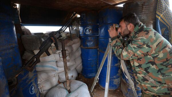Наблюдательный пункт бойцов 18-й дивизии 3-го корпуса Сирийской Арабской Армии в районе Тальбиса - 俄罗斯卫星通讯社