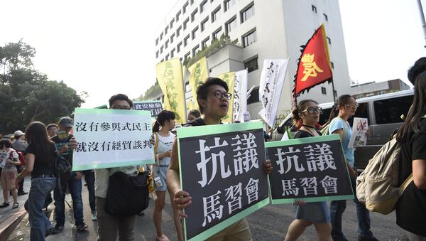 “習馬會”反對者在台北舉行示威活動 - 俄羅斯衛星通訊社