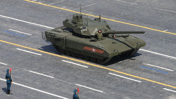 Танк Т-14 на гусеничной платформе Армата во время военного парада - 俄羅斯衛星通訊社