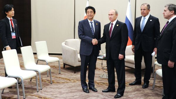 俄羅斯總統普京與日本首相安倍晉三 - 俄羅斯衛星通訊社