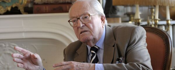 Основатель французской партии Национальный фронт Жан-Мари Ле Пен Основатель французской партии Национальный фронт Жан-Мари Ле Пен - 俄罗斯卫星通讯社