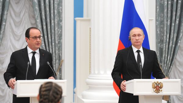 Президент РФ В.Путин встретился с президентом Франции Франсуа Олландом - 俄罗斯卫星通讯社