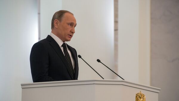 俄羅斯總統普京在克里姆林宮向聯邦議會發表年度國情咨文 - 俄羅斯衛星通訊社