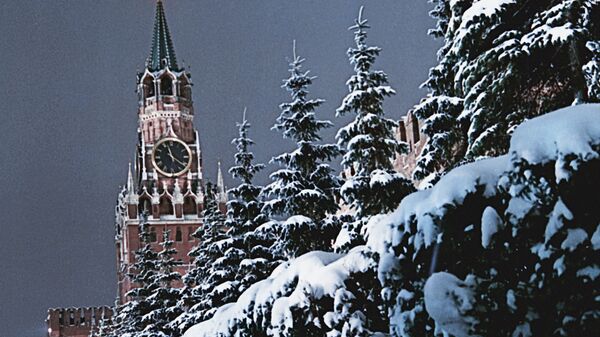 Спасская башня Кремля зимой - 俄羅斯衛星通訊社