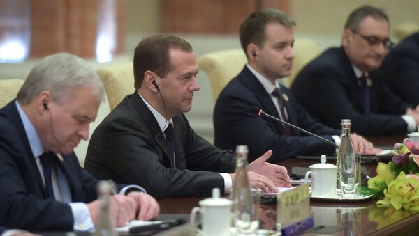 Премьер-министр РФ Д.Медведев принял участие в совете глав правительств стран ШОС - 俄罗斯卫星通讯社
