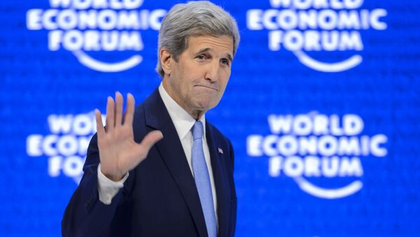 Государственный секретарь США Джон Керри выступает на сессии в рамках Всемирного экономического форума в Давосе - 俄罗斯卫星通讯社