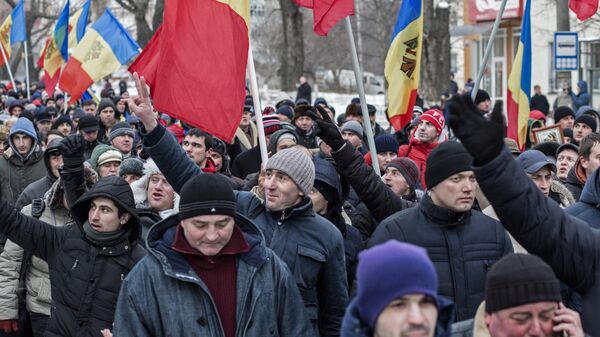 逾5万人聚集在摩尔多瓦首都举行反政府抗议活动 - 俄罗斯卫星通讯社