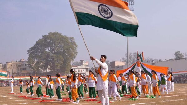 Школьники во время парада в честь Дня республики в Индии - 俄罗斯卫星通讯社
