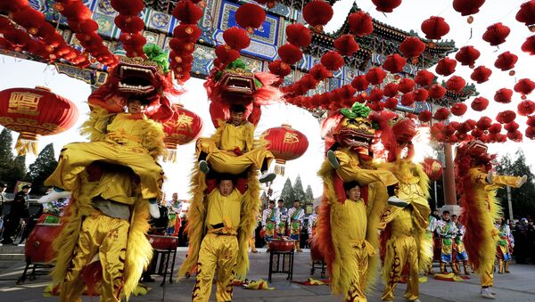 中國新年期間北京慶祝活動演出的參加者 - 俄羅斯衛星通訊社
