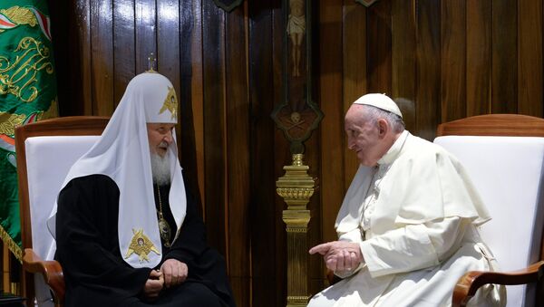 莫斯科及全俄罗斯东正教大牧首与罗马天主教教宗的史上首次会晤在哈瓦那国际机场开始举行 - 俄罗斯卫星通讯社