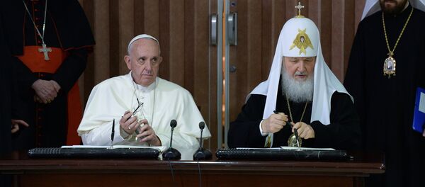 俄東正教大牧首與羅馬天主教教宗會晤後通過聯合宣言 - 俄羅斯衛星通訊社