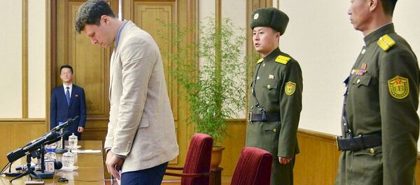 媒体：在朝被拘美大学生供认从事反朝“敌对行为” - 俄罗斯卫星通讯社