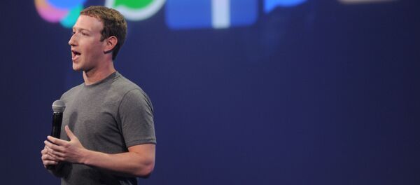 Марк Цукерберг во время выступления в Калифорнии - 俄罗斯卫星通讯社
