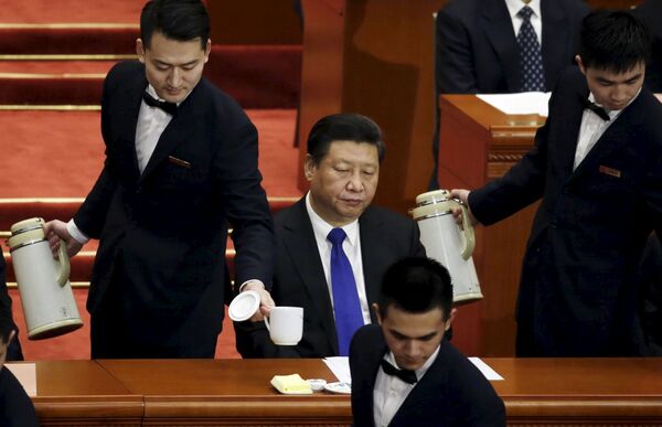 中国国家主席习近平在全国政协会议框架下进行的茶话会上。 - 俄罗斯卫星通讯社