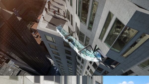 加州高楼外墙建玻璃滑梯 玩的就是心跳 - 俄罗斯卫星通讯社