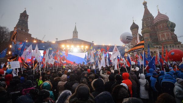 俄內務部：全國約40萬人參加了克里米亞回歸兩週年慶祝活動 - 俄羅斯衛星通訊社