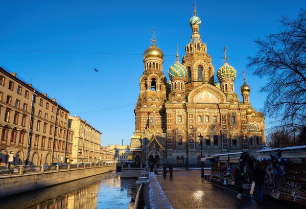 圣彼得堡市基督复活大教堂（滴血救世主教堂）。 - 俄罗斯卫星通讯社