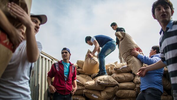 俄軍方向敘居民分發近7噸人道主義物資 運送20噸聯合國食品 - 俄羅斯衛星通訊社