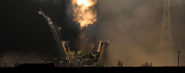 Пуск ракеты-носителя Союз-ФГ с транспортным пилотируемым кораблем Союз ТМА-20М с космодрома Байконур - 俄罗斯卫星通讯社