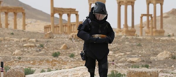 俄工兵在巴爾米拉排雷工作第一天發現120多個爆炸物 - 俄羅斯衛星通訊社