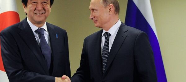 日本首相安倍晋三与俄罗斯总统普京 - 俄罗斯卫星通讯社