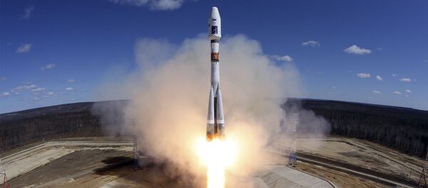 Старт ракеты-носителя Союз-2.1а с тремя российскими спутниками Ломоносов, Аист-2Д и SamSat-218 с космодрома Восточный - 俄羅斯衛星通訊社