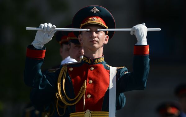 中央军区莫斯科警备部队军乐团的音乐家们 - 俄罗斯卫星通讯社