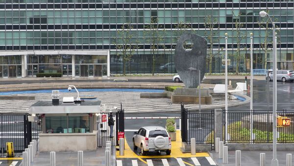 一不明身份者潜入联合国总部并在警方赶到后跳河逃走 一不明身份者潜入联合国总部并在警方赶到后跳河逃走 - 俄罗斯卫星通讯社