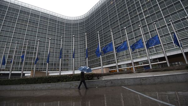 Флаги перед зданием Европейского парламента в Брюсселе - 俄罗斯卫星通讯社