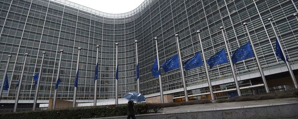 Флаги перед зданием Европейского парламента в Брюсселе - 俄罗斯卫星通讯社