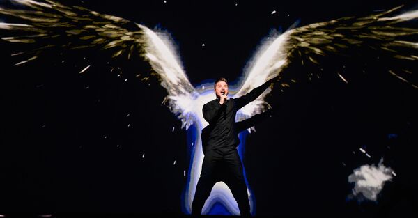 歌手谢尔盖·拉扎列夫在斯德哥尔摩举行的第61届电视歌曲大赛“2016年欧洲电视歌手大奖赛”总排练期间。 - 俄罗斯卫星通讯社