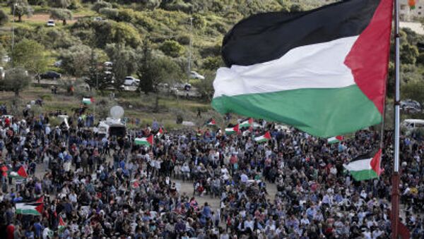 Демонстрация арабских израильтян во время Дня Земли 30 марта 2015 в арабско-израильской деревне Дейр-Ханна - 俄罗斯卫星通讯社