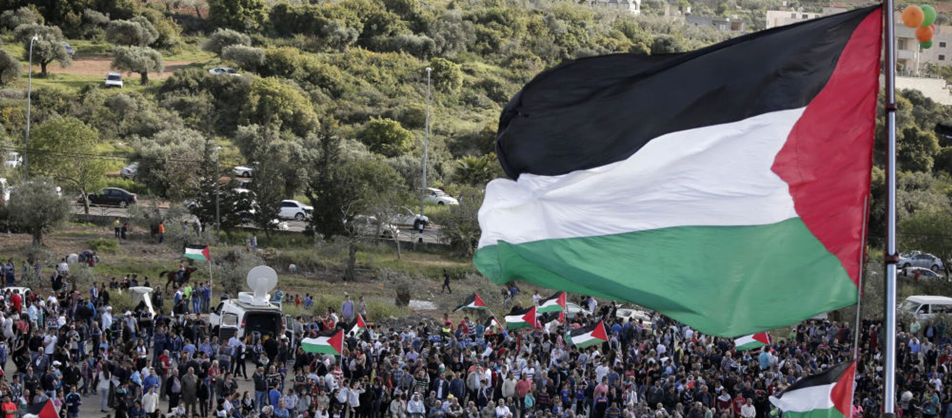 Демонстрация арабских израильтян во время Дня Земли 30 марта 2015 в арабско-израильской деревне Дейр-Ханна - 俄羅斯衛星通訊社, 1920, 08.02.2021