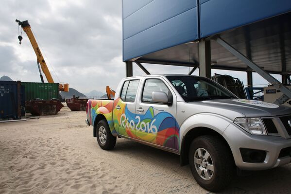 一辆带有奥运标志的汽车 - 俄罗斯卫星通讯社