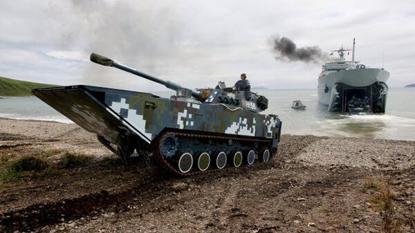 中國軍事技術設備抵達加里寧格勒州參加“海上登陸-2016”比賽 - 俄羅斯衛星通訊社