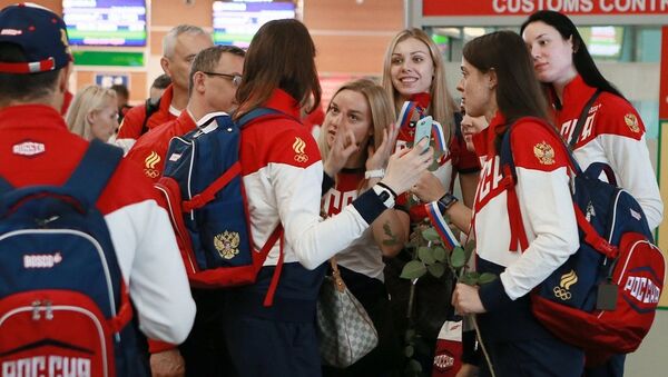 俄奥运代表团出征里约欢送仪式在舍列梅捷沃机场举行 - 俄罗斯卫星通讯社