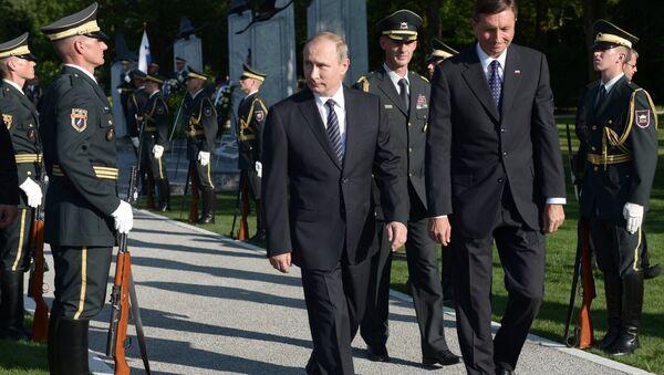 俄总统普京出席斯洛文尼亚苏俄驻将士纪念碑揭碑仪式 - 俄罗斯卫星通讯社