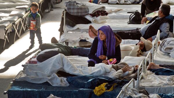 Беженцы во временном лагере в немецком городе Ханау - 俄罗斯卫星通讯社