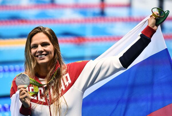 尤利娅·叶菲莫娃在31届夏季奥运会颁奖仪式上 - 俄罗斯卫星通讯社
