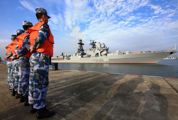 俄羅斯軍艦在俄中“海上聯合-2016”軍演開始前抵達湛江港口 - 俄羅斯衛星通訊社