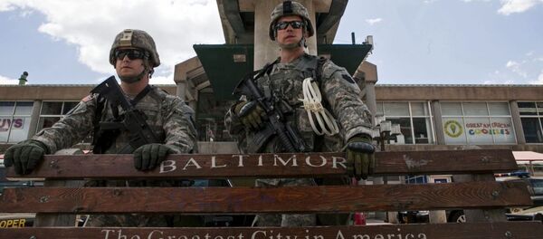 Солдаты Национальной гвардии США на одной из улиц города Балтимора - 俄羅斯衛星通訊社