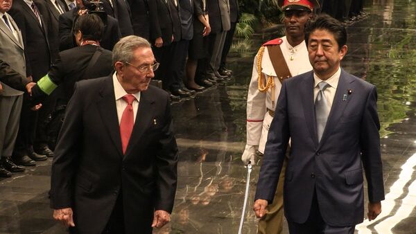 日本首相在古巴與卡斯特羅兄弟舉行會談 - 俄羅斯衛星通訊社